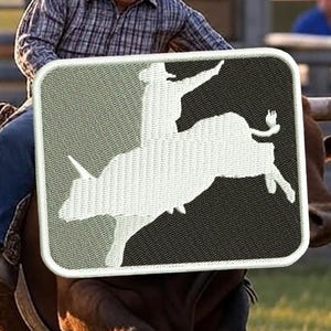 Parche para camisa o gorra de camionero de ranchero, regalo de rodeo, jinete de toros de las Grandes Ligas, vaquero del Viejo Oeste de Texas, 7,5 cm/3 pulgadas, para planchar o enganchar en la parte posterior