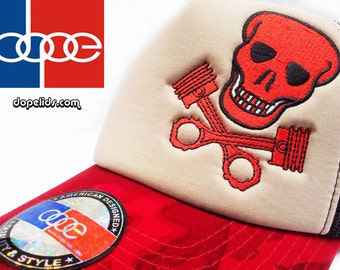 D13 'Von Skully' truckerpet patch geborduurde pet D13 by lidstars hoofddeksels