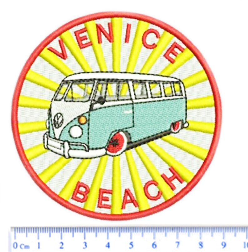 Vintage 60/'s 70/'s 80/'s Style Venice Beach Surf Surfer Surfing Shirt Patch Badge for Cap Hat Beach 9cm 3.5 inches Applique