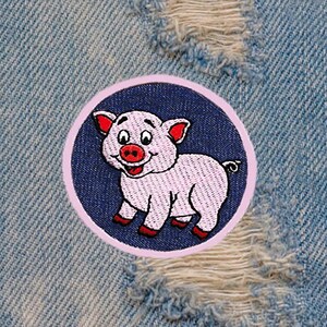 Cute Farm Animal Pink Pig Shirt Patch Badge for Cap Hat 7.5cm