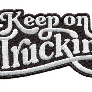 Très grands écussons de camionneur de style vintage des années 70, très grands, Keep on Truckin , 13 cm x 7 cm / 5,2 pouces image 3