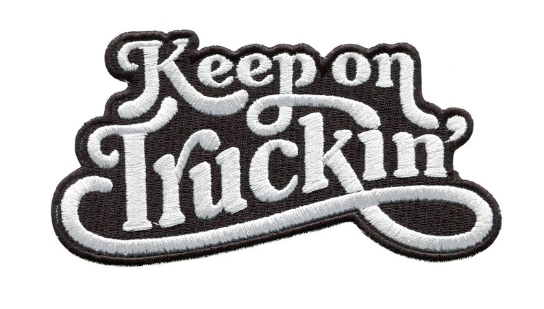 Très grands écussons de camionneur de style vintage des années 70, très grands, Keep on Truckin , 13 cm x 7 cm / 5,2 pouces image 3