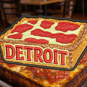 Detroit Pizza Detroit Gift Michigan Morale Patch for Trucker Hat or Shirt Hip Hop Rap Motor City 10.5cm / 4.1 inch Iron On or Hook Back