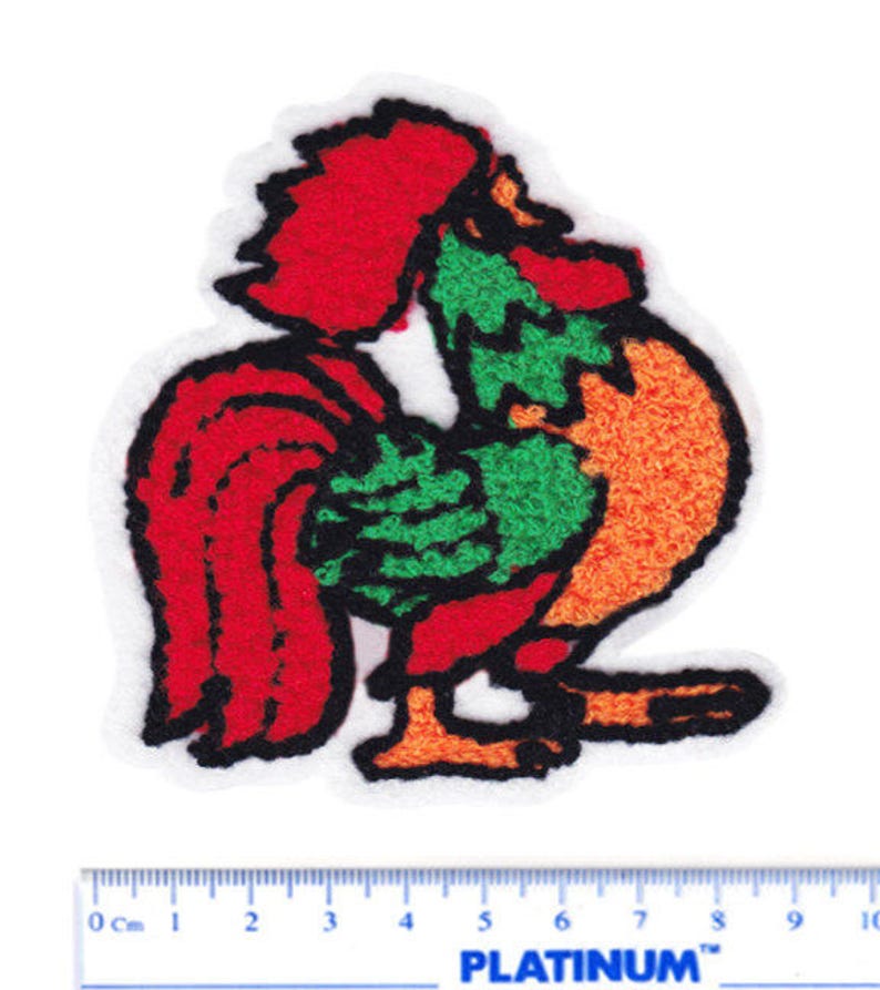 Large & Cute Chenille Cock Rooster Chicken Patch 10cm - Etsy