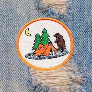 Cute The Great Outdoors Camping Shirt Patch for Trucker Hat or Shirt 7.5cm / 2.8 inch