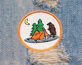 Süßer The Great Outdoors Camping Shirt Aufnäher für Trucker Mütze oder Shirt 7,5 cm