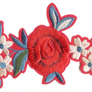 XL Extra Grote Mooie Roze Bloem Opstrijkbare Shirt Patch Badge 17cm Applique