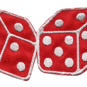 Vintage Style Dice Poker Spielkarte Kasino Aufnäher 10cm / 4 inch zum Aufbügeln oder Anhängen