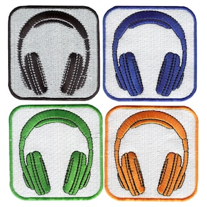 Headphones Patch Badge 8.5cm - 3.4 inch RAP Hip Hop Punk Iron On or Hook Back