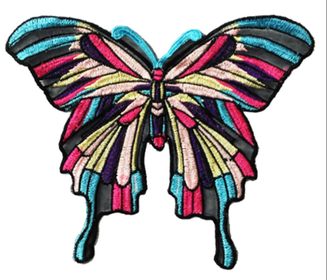 XXL Extra Large 19cm Beautiful LineWork Butterfly Patch Badge Applique