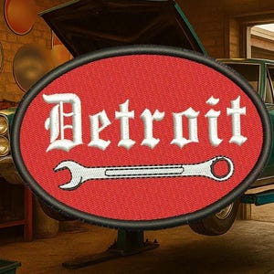 Detroit Gift Michigan Morale Patch for Trucker Hat or Shirt Hip Hop Rap Motor City 10cm / 4 inch Iron On or Hook Back