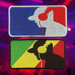 Major League DJ Hoofdtelefoon Patch Badge Hiphop RAP Draaitafel Cap Hoed Rasta 10 cm - 4 inch Opstrijkbaar of gehaakt aan de achterkant