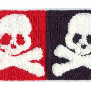 Large 19cm Chenille Double Skull Patch