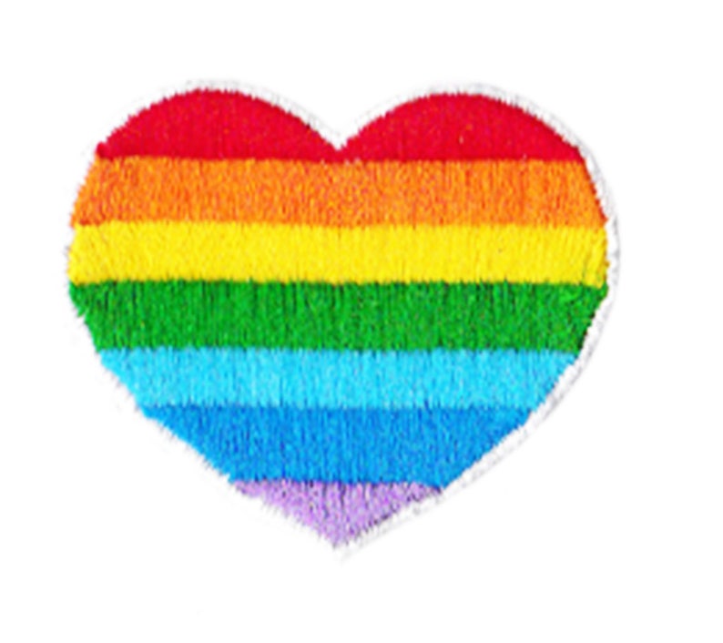 Rainbow Heart Patch 5.5cm Applique image 2