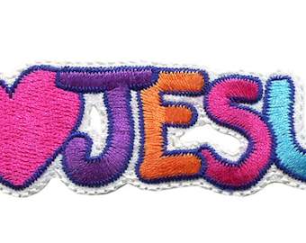 I Love Jesus Vintage Style Shirt Patch 10cm / 4inch