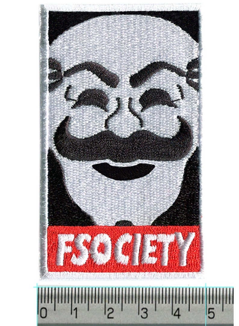 Awesome Large Mr. Robot Patch 10cm fsociety Badge for Shirt Hat Cap Jacket 4 inch x 3 inch Applique Great for Halloween Costume image 5