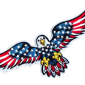 XL American Eagle USA Biker Motorcycle Patriot Back Patch 17cm / 6.7 inch Applique