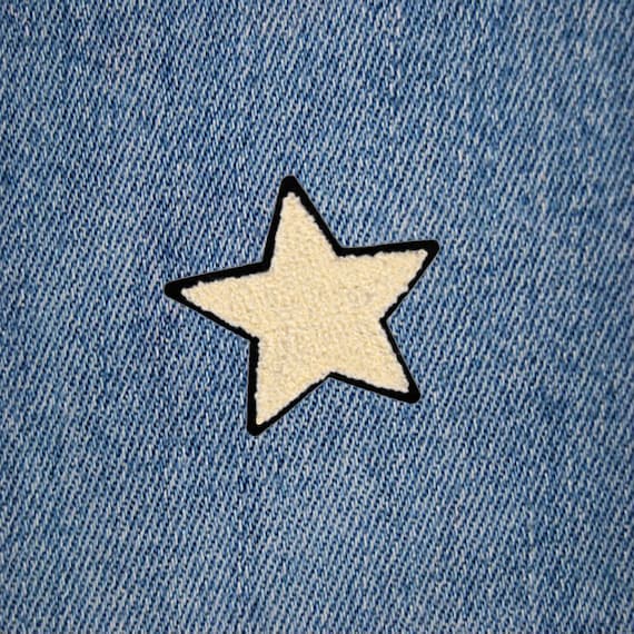 Blue Felt Chenille Star Embroidery Patch