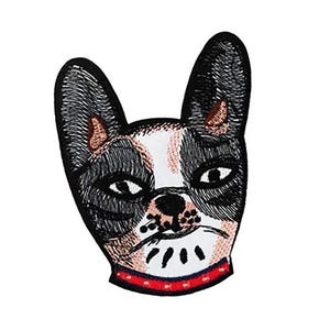 Large Boston Terrier Head Dog Patch 12cm / 4.7 inch