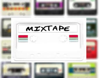 DJ Hip Hop Rock Transparent Mixtape PVC/Gummi/Silikon Patch & Sykanal 10 cm - 4 tum Mixtape