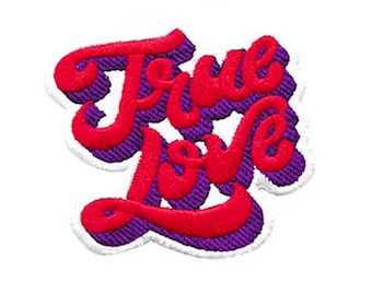 Impresionante parche de amor verdadero estilo vintage de los años 70 y 80 de 7 cm/2,8 pulgadas para planchar o aplicar con gancho.