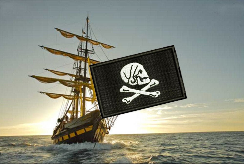 Parche bordado con diseño de bandera pirata Henry