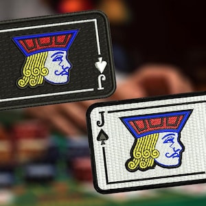 Hip Hop Twisted Pik Jack of Spades Patch Abzeichen für Hut Armee Geschenk Geschenk für Ihn 7,5 cm / 3 Zoll (3 Zoll x 2 Zoll) zum Aufbügeln oder Anhaken