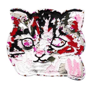Large & Cute Cat Kitten Head Patch 11cm