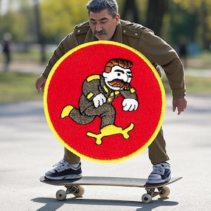 Cool Army Military Guy Skate Skater Skateboarding Skateboard Shirt Patch for Trucker Hat or Shirt 8cm / 3.2 inch Iron On or Hook Back