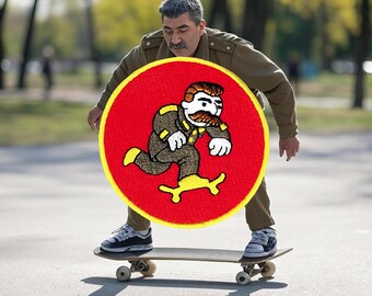 Cool Army Military Guy Skate Skater Skateboarding Skateboard Shirt Patch for Trucker Hat or Shirt 8cm / 3.2 inch Iron On or Hook Back