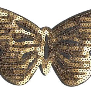 Beautiful 11cm Gold Sequins Butterfly Patch