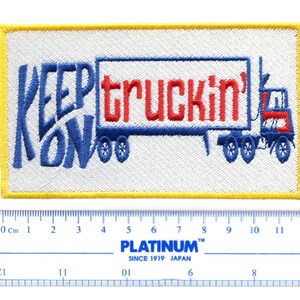 Impressionnant vintage Style 70's Patch Keep on Truckin Big Rig Truck Trucker Patches 12cm / 4,7 pouces Applique Iron On ou Hook Back image 4