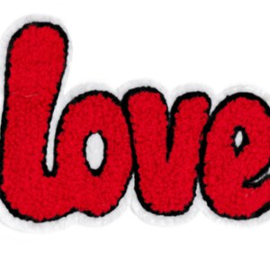 Large Cute Red Chenille Love Patch 12cm Mike Mary Matt Michelle Mark Marc Mitch Mick 4.7 inch Applique