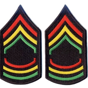 Un par de parches militares de hombro Rasta de Jamaica de la Fuerza Aérea del Ejército
