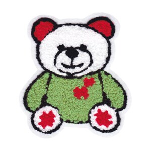 Large & Cute Chenille Teddy Bear Patch 10cm