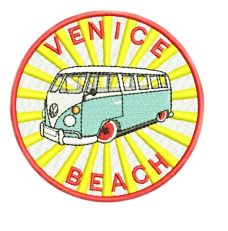 Vintage 60/'s 70/'s 80/'s Style Venice Beach Surf Surfer Surfing Shirt Patch Badge for Cap Hat Beach 9cm 3.5 inches Applique