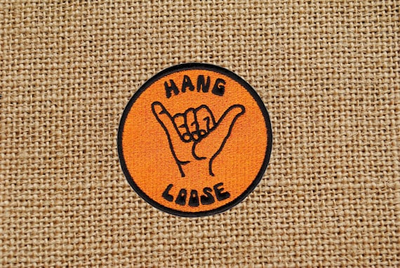 Vintage Style "Hang Loose" Morale Surf Board Hawaiian Shirt Patch Badge 8cm 