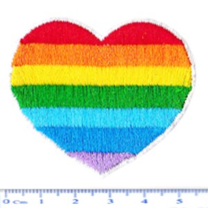 Rainbow Heart Patch 5.5cm Applique image 3