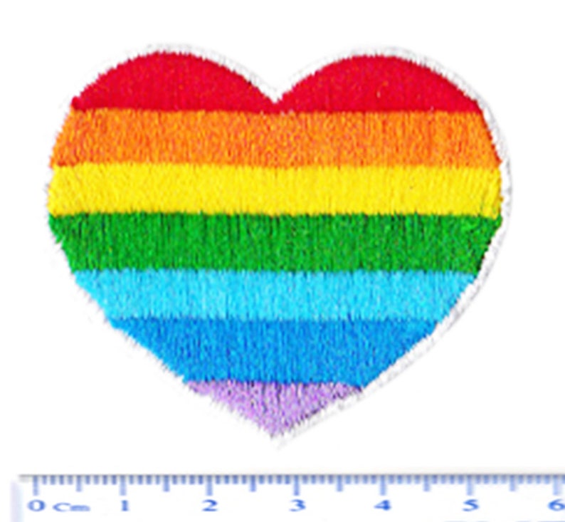 Rainbow Heart Patch 5.5cm Applique image 3