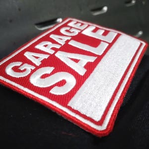 Hood Street Highway Road Garage Sale Sign Morale Patch for Trucker Hat or Shirt Hip Hop Rap 7.5cm - 3 inch Iron On or Hook Back