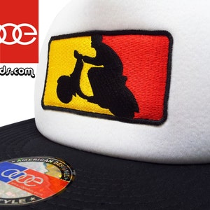 German Scooter Vintage Style Mesh Trucker Cap Hat Patch