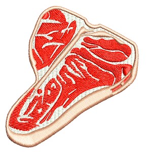 Cute Americana Food Beef Steak Patch for T Shirt Trucker Cap Hat 7.5cm / 3 inch or 20cm / 8 inch Iron On or Hook Back 2 Sizes Available image 2