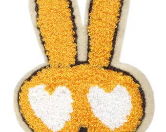 Large 11cm Chenille Bunny Rabbit Head Patch Applique