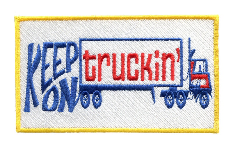 Impressionnant vintage Style 70's Patch Keep on Truckin Big Rig Truck Trucker Patches 12cm / 4,7 pouces Applique Iron On ou Hook Back image 3