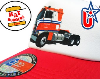 smART-patches Truckers Vintage Style 70's Big Rig USA Patriotic Trucker Hat Cap