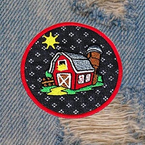 Farm Shirt Patch Badge for Cap Hat 7.5cm - 3 inch Iron On or Hook Back