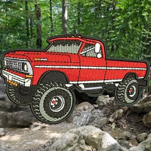 Cool XL Extra Large Keep on Truckin Tactical Military 4x4 4WD Red 80&#39;s Pickup Truck Shirt Patch Patches 12.7cm / 5 inch Iron On or Hook Back