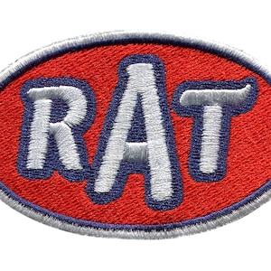 RAT Rat Rod Hot Rod Patch Badge Auto Old Car Gift Classic Car Muscle Car Gift 9cm / 3.5 inch Iron On or Hook Back