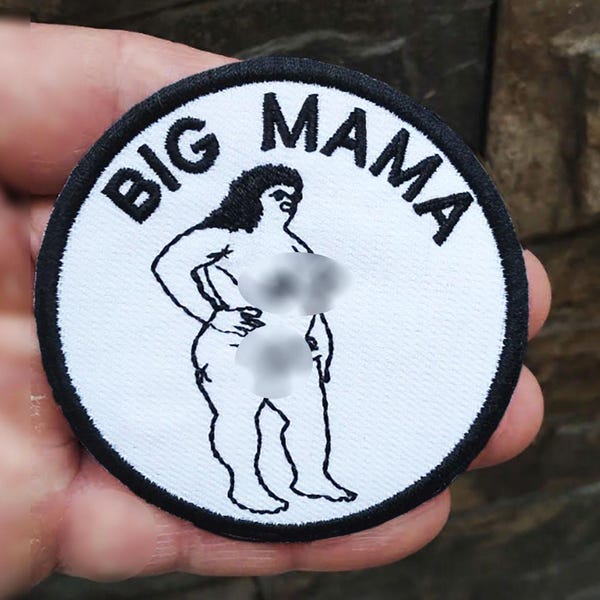 Large Vintage Style Big Mama Biker Patch for Trucker Hat or Shirt  7cm / 2.8 inch Iron On or Hook Back