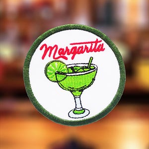 Tropical Margarita Rum Alcohol Mexican Restaurant Trucker Party Cocktail Shirt Patch for Hat Cap Jacket 7.5cm / 3 inch Iron On or Hook Back